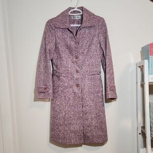 💜 Purple Tweed Trench Coat